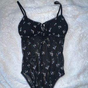 Black Hollister mesh bodysuit